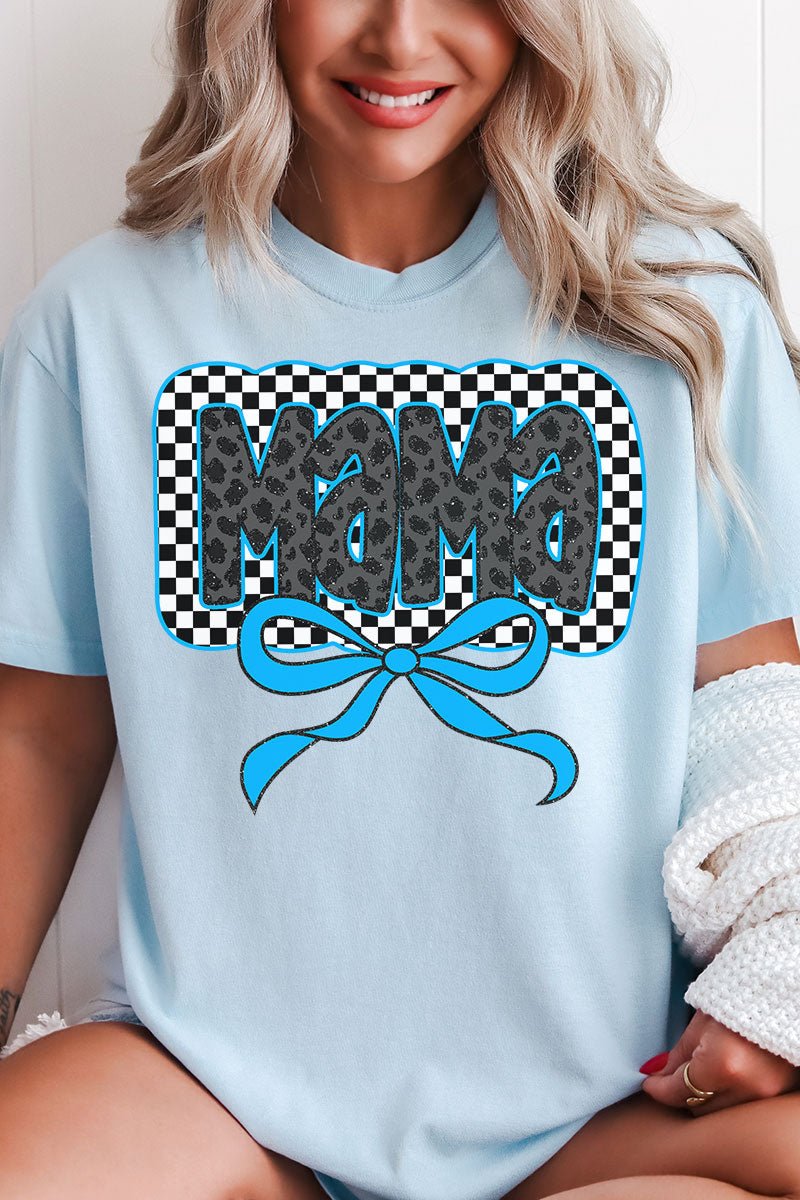 Blue Leopard Luxe Mama Comfort Colors Adult Ring - Spun Cotton Tee - Wholesale Accessory Market