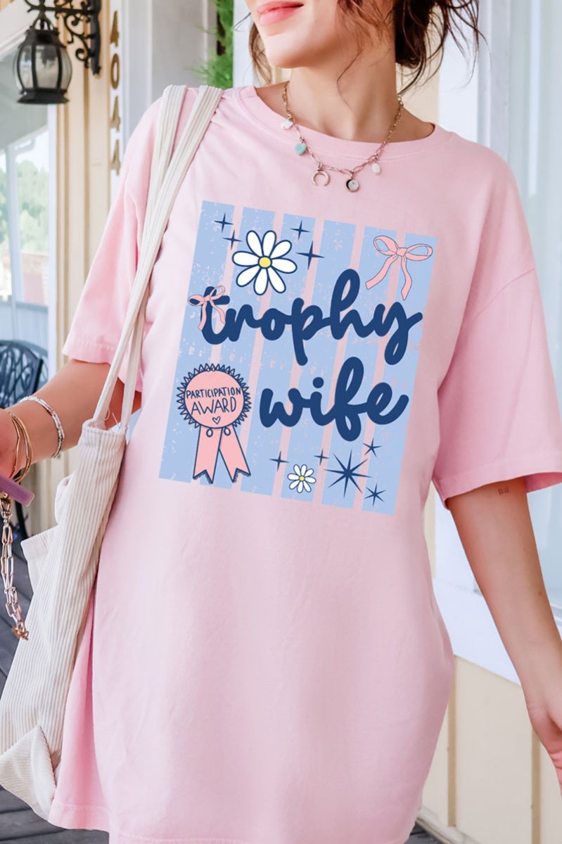 Blue Striped Trophy Wife Comfort Colors Adult Ring-Spun Cotton Tee - Wholesale Accessory Market
