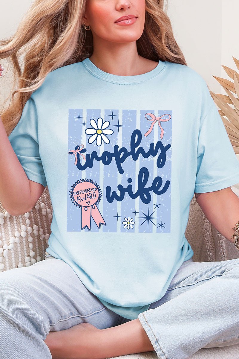 Blue Striped Trophy Wife Comfort Colors Adult Ring-Spun Cotton Tee - Wholesale Accessory Market