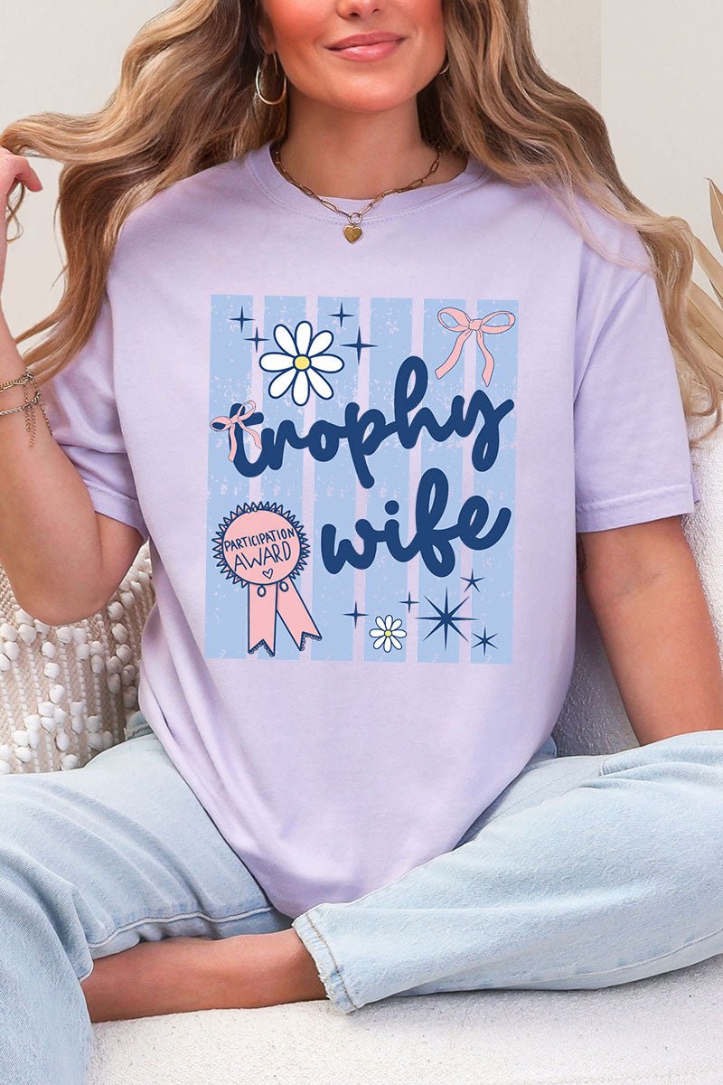Blue Striped Trophy Wife Comfort Colors Adult Ring-Spun Cotton Tee - Wholesale Accessory Market