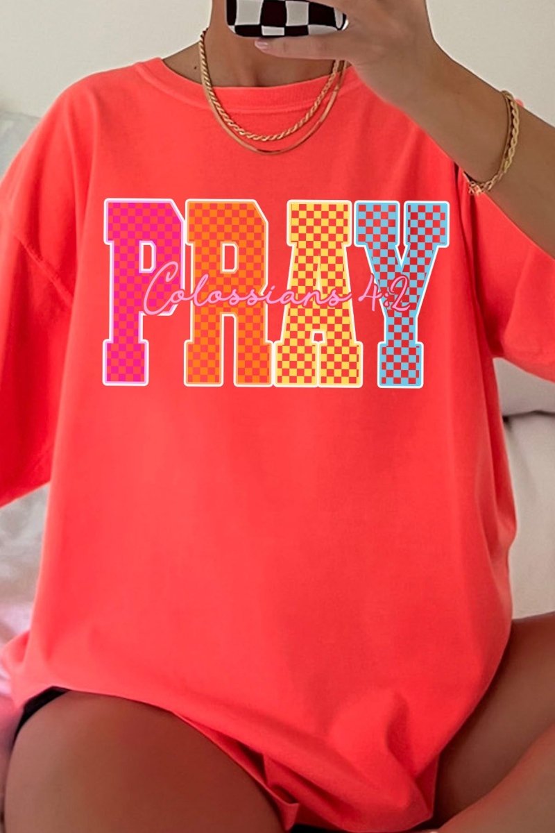Bright & Bold Pray Comfort Colors Adult Ring - Spun Cotton Tee - Wholesale Accessory Market