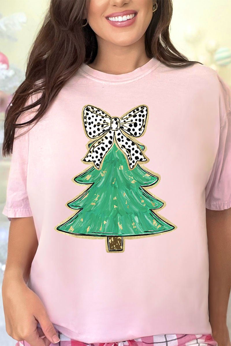 Brushed Green Christmas Tree Comfort Colors Adult Ring - Spun Cotton Tee - Wholesale Accessory Market