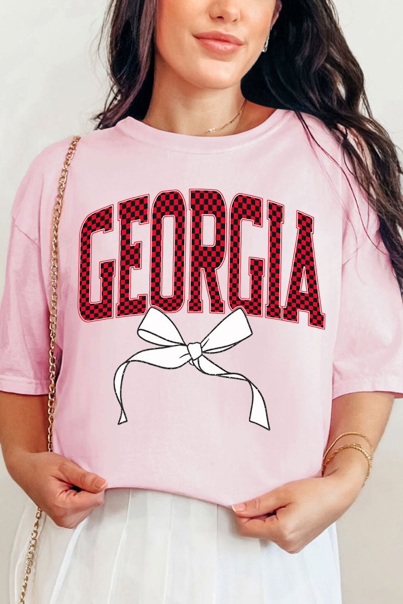 Checkered Coquette Georgia Comfort Colors Adult Ring - Spun Cotton Tee - Wholesale Accessory Market