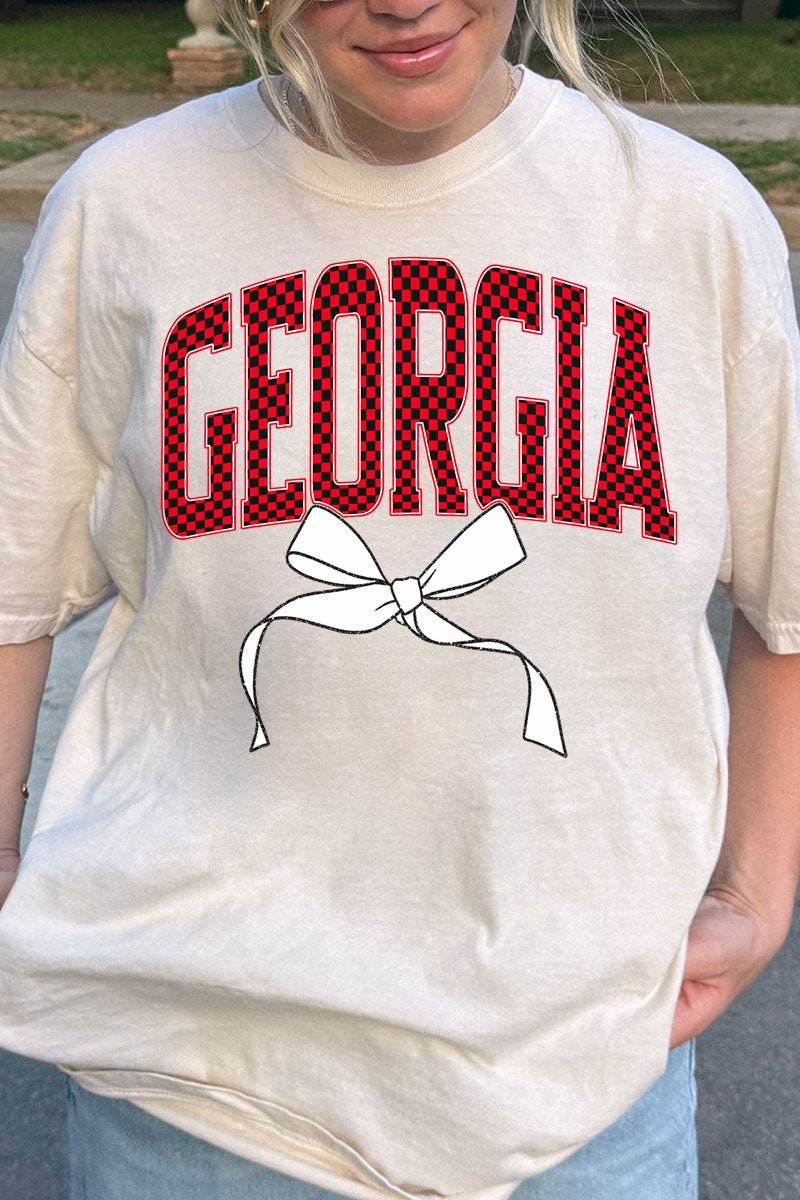 Checkered Coquette Georgia Comfort Colors Adult Ring - Spun Cotton Tee - Wholesale Accessory Market