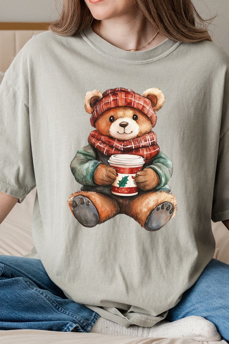Christmas Wishes Bear Comfort Colors Adult Ring - Spun Cotton Tee - Wholesale Accessory Market