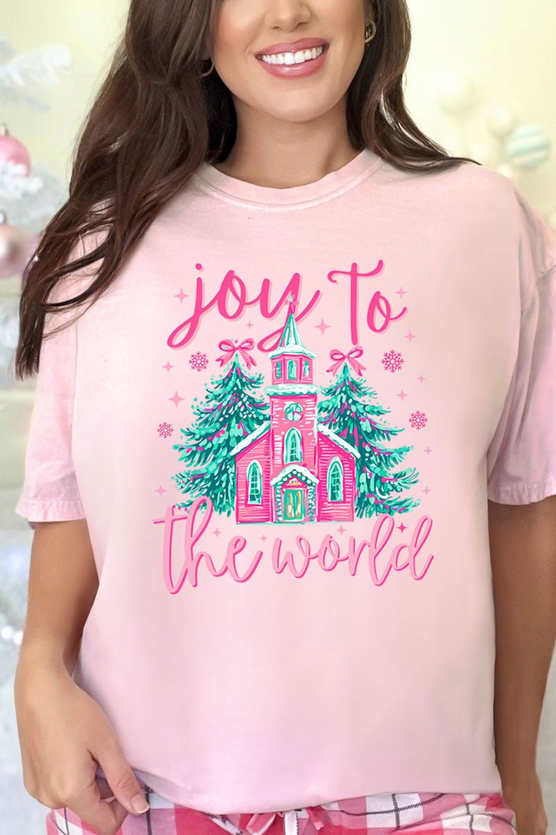 Church Joy To The World Comfort Colors Adult Ring - Spun Cotton Tee - Wholesale Accessory Market
