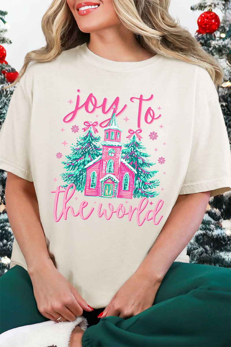 Church Joy To The World Comfort Colors Adult Ring - Spun Cotton Tee - Wholesale Accessory Market