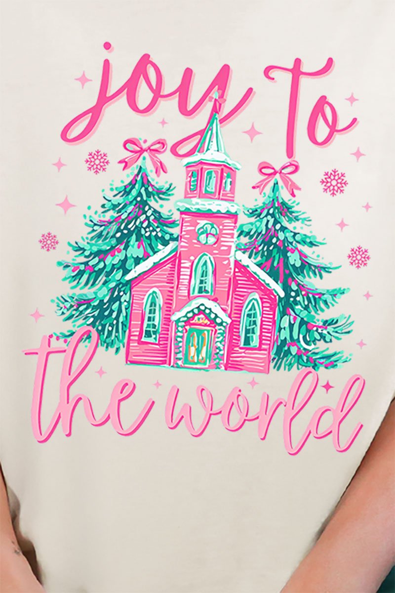 Church Joy To The World Comfort Colors Adult Ring - Spun Cotton Tee - Wholesale Accessory Market