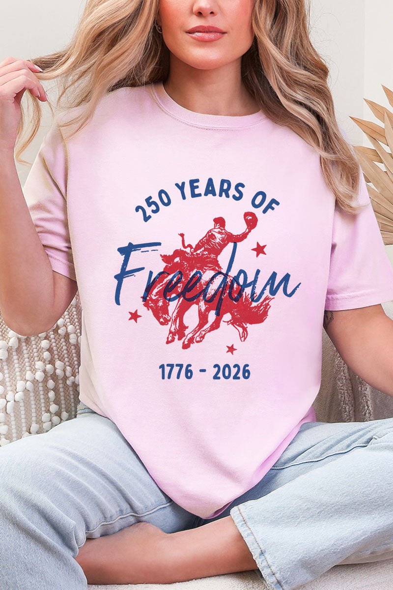 Cowboy 250 Years Of Freedom Comfort Colors Adult Ring - Spun Cotton Tee - Wholesale Accessory Market