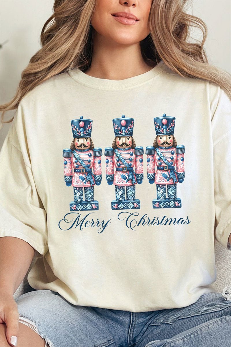 Cracker Chinoiserie Merry Christmas Comfort Colors Adult Ring - Spun Cotton Tee - Wholesale Accessory Market