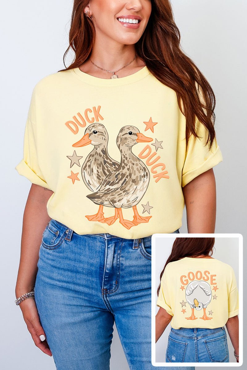 Duck Duck Goose Full Front & Back Design Comfort Colors Adult Ring - Spun Cotton Tee - Wholesale Accessory Market