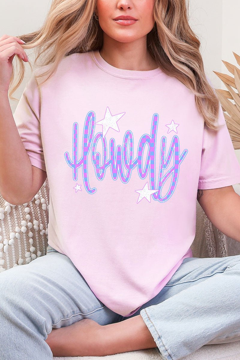 Electric Cowgirl Howdy Comfort Colors Adult Ring - Spun Cotton Tee - Wholesale Accessory Market