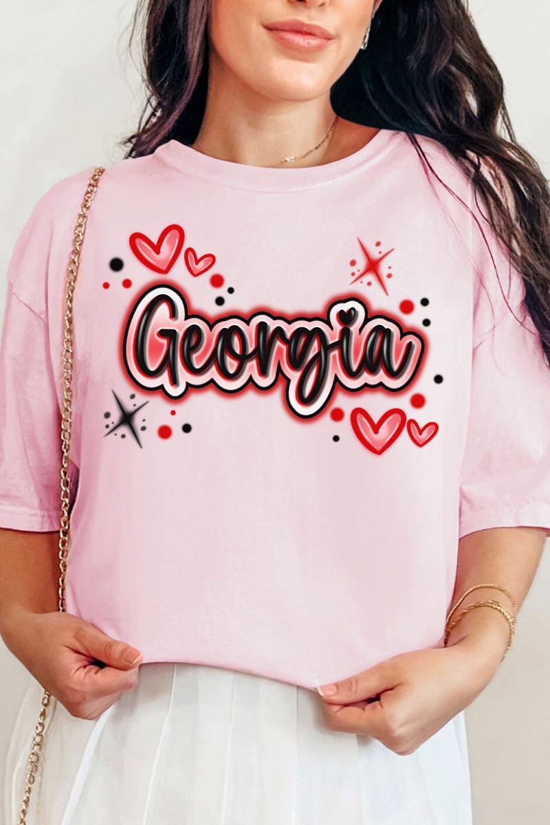 Faux Airbrush Georgia Comfort Colors Adult Ring - Spun Cotton Tee - Wholesale Accessory Market