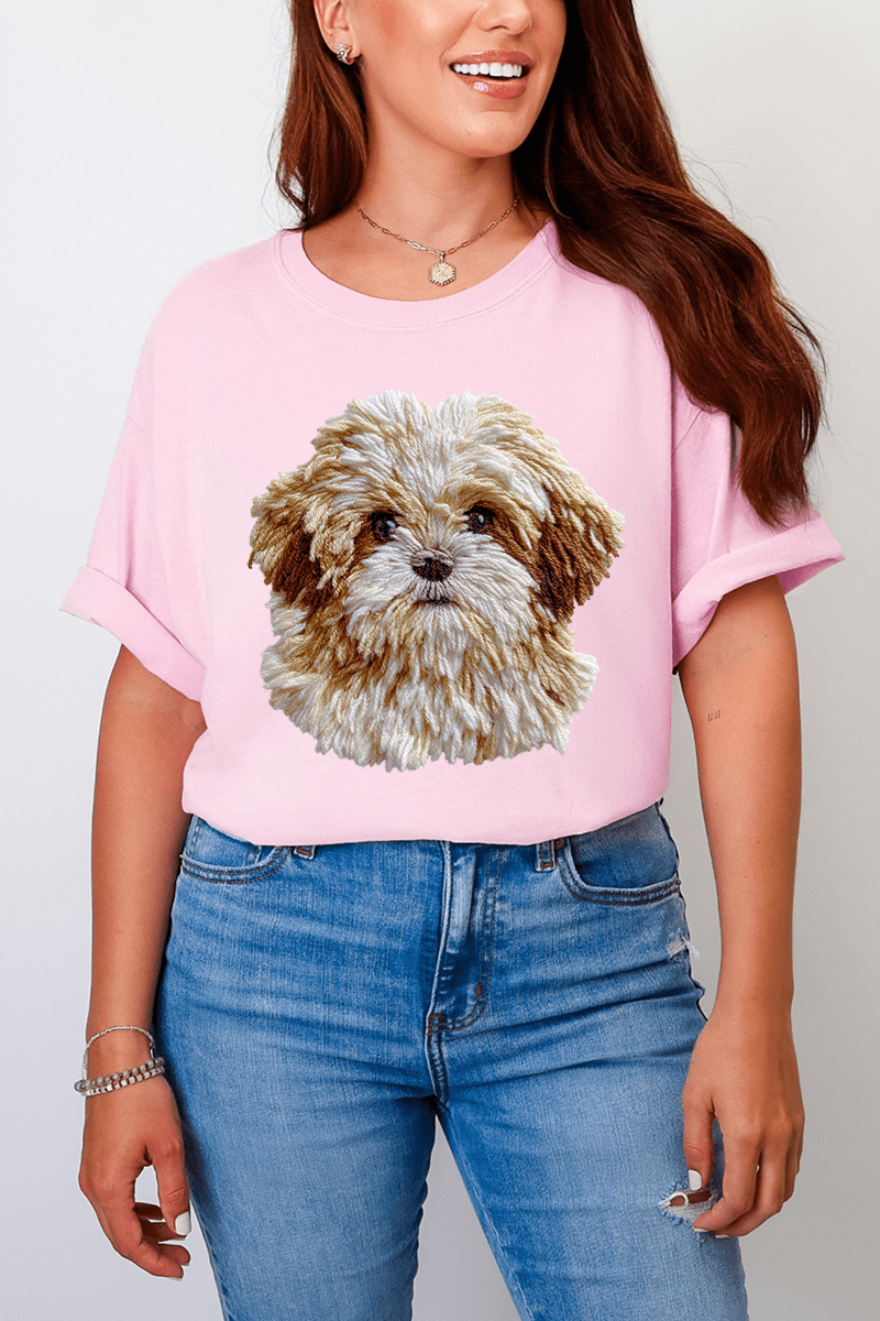 Faux Yarn Shih Tzu Comfort Colors Adult Ring - Spun Cotton Tee - Wholesale Accessory Market