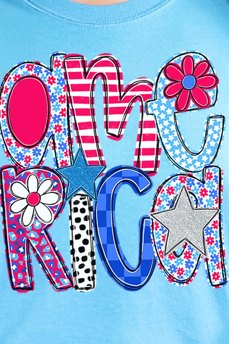 Funky Letters America Comfort Colors Adult Ring - Spun Cotton Tee - Wholesale Accessory Market