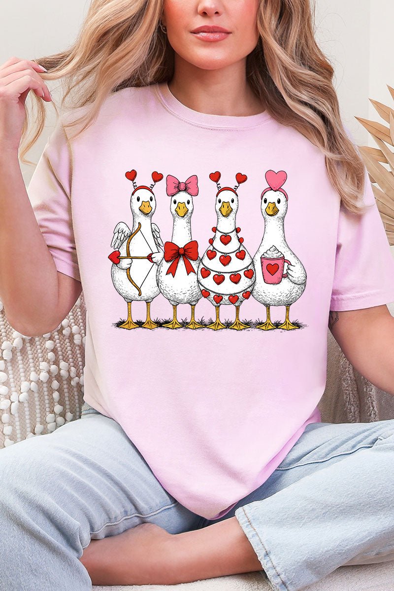 Geese In Love Formation Comfort Colors Adult Ring - Spun Cotton Tee - Wholesale Accessory Market