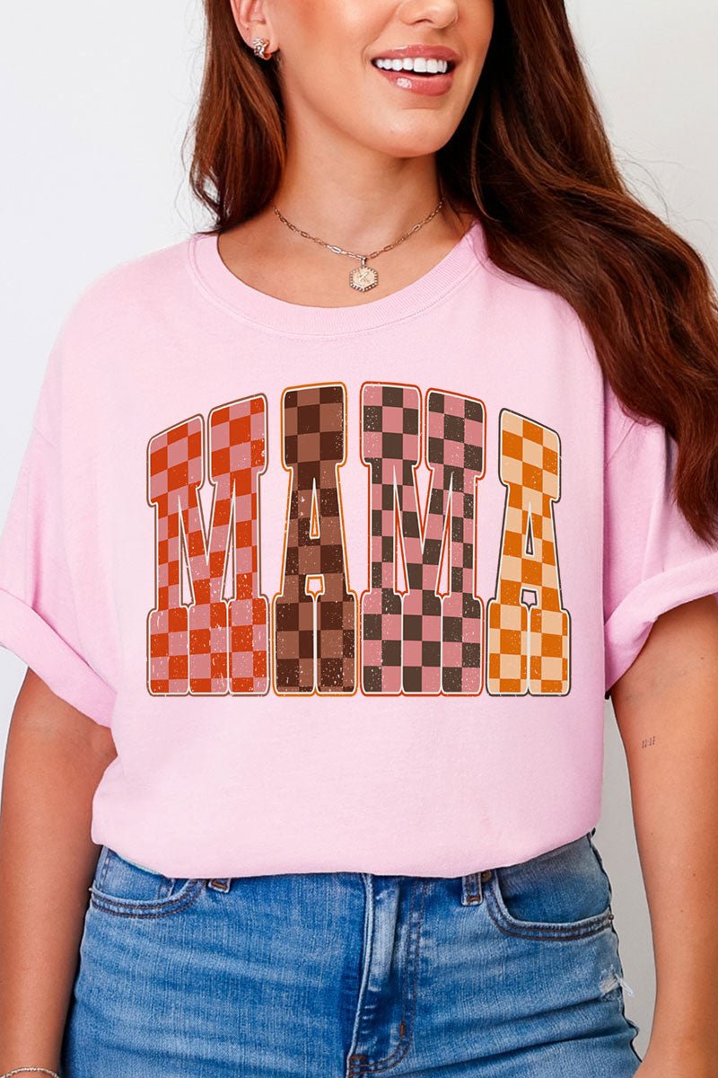 Girlie Check Mama Comfort Colors Adult Ring - Spun Cotton Tee - Wholesale Accessory Market