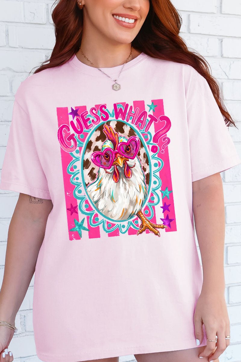 Guess What Chicken Butt Full Front & Back Design Comfort Colors Adult Ring - Spun Cotton Tee - Wholesale Accessory Market