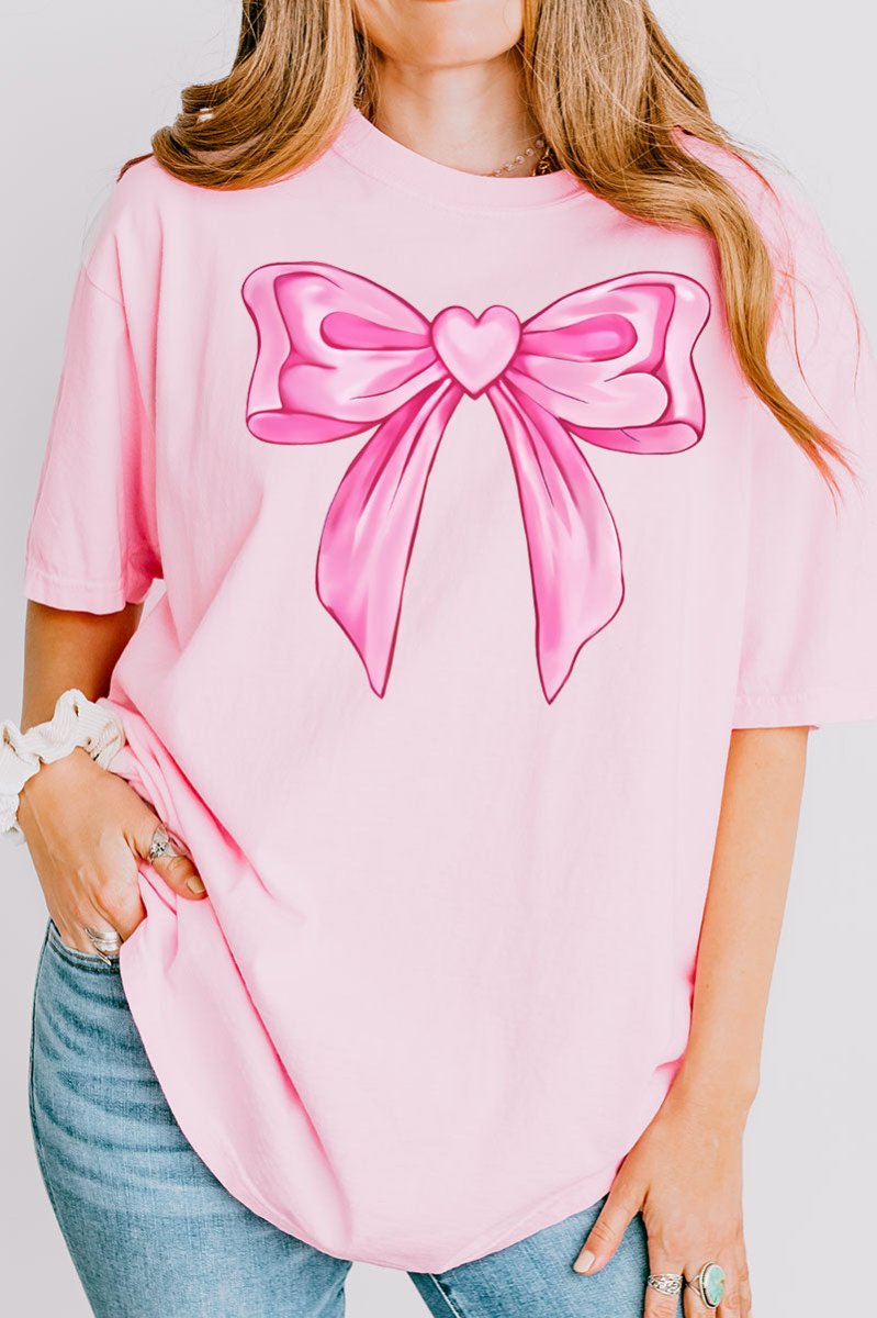 Heartstrings Coquette Bow Comfort Colors Adult Ring - Spun Cotton Tee - Wholesale Accessory Market