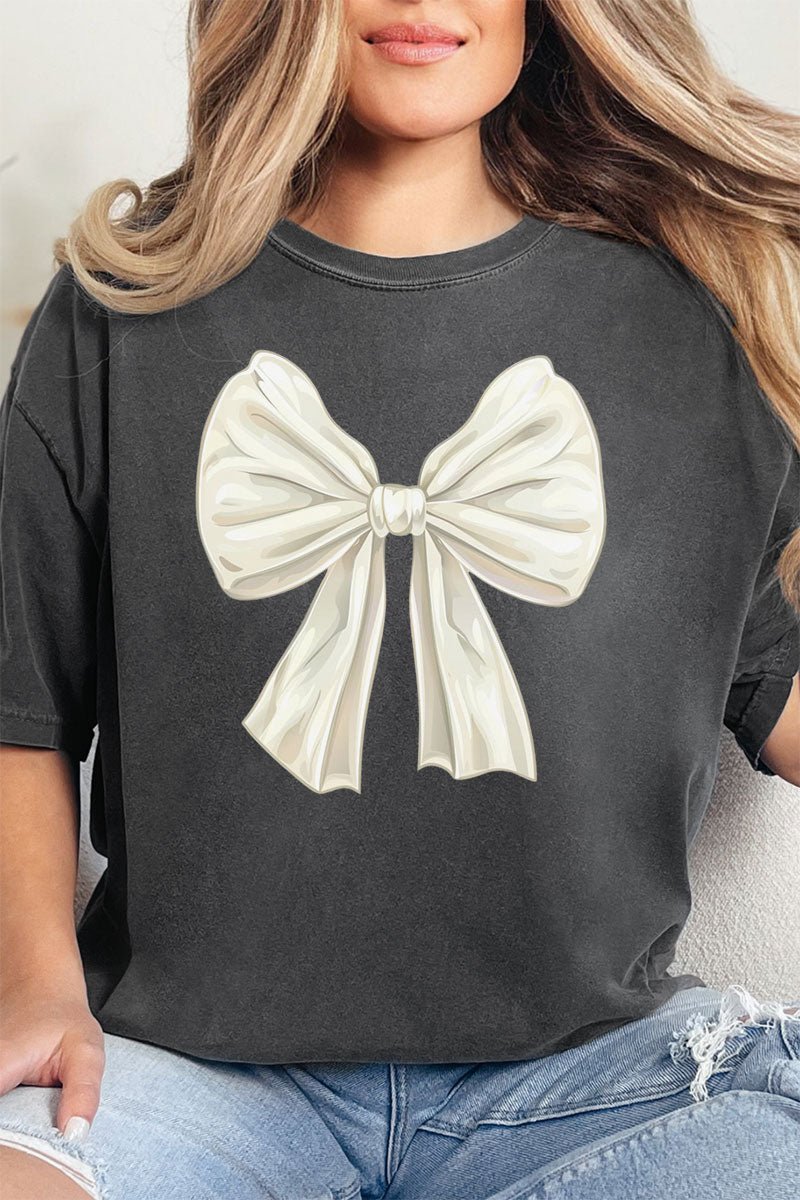 Ivory Coquette Bow Comfort Colors Adult Ring - Spun Cotton Tee - Wholesale Accessory Market