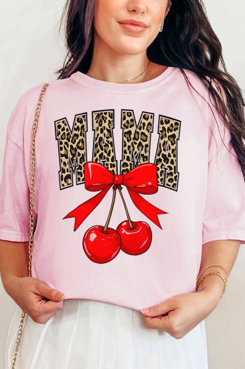 Leopard Cherry Mama Comfort Colors Adult Ring - Spun Cotton Tee - Wholesale Accessory Market