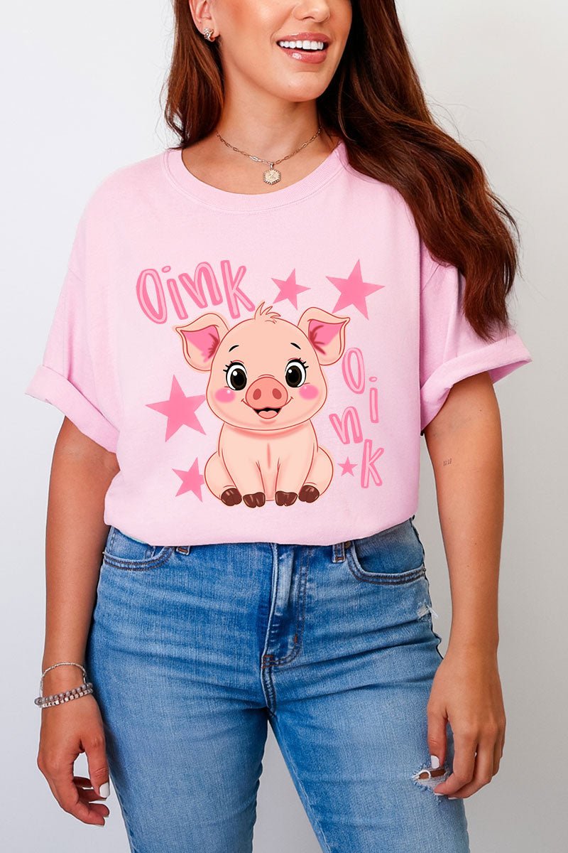 Oink Oink Shake Full Front & Back Design Comfort Colors Adult Ring-Spun Cotton Tee - Wholesale Accessory Market