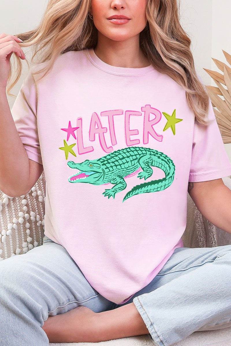 Pink Later Gator Comfort Colors Adult Ring - Spun Cotton Tee - Wholesale Accessory Market