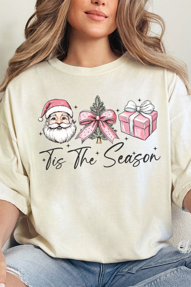 Pink Tis The Season Comfort Colors Adult Ring - Spun Cotton Tee - Wholesale Accessory Market