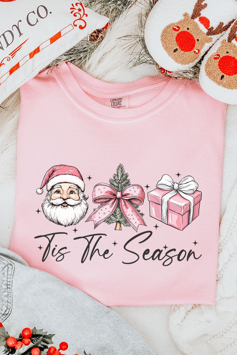 Pink Tis The Season Comfort Colors Adult Ring - Spun Cotton Tee - Wholesale Accessory Market