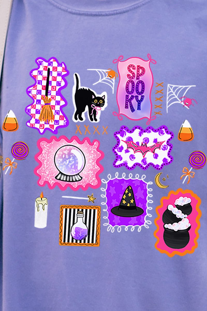 Preppy Halloween Doodle Comfort Colors Adult Ring - Spun Cotton Tee - Wholesale Accessory Market