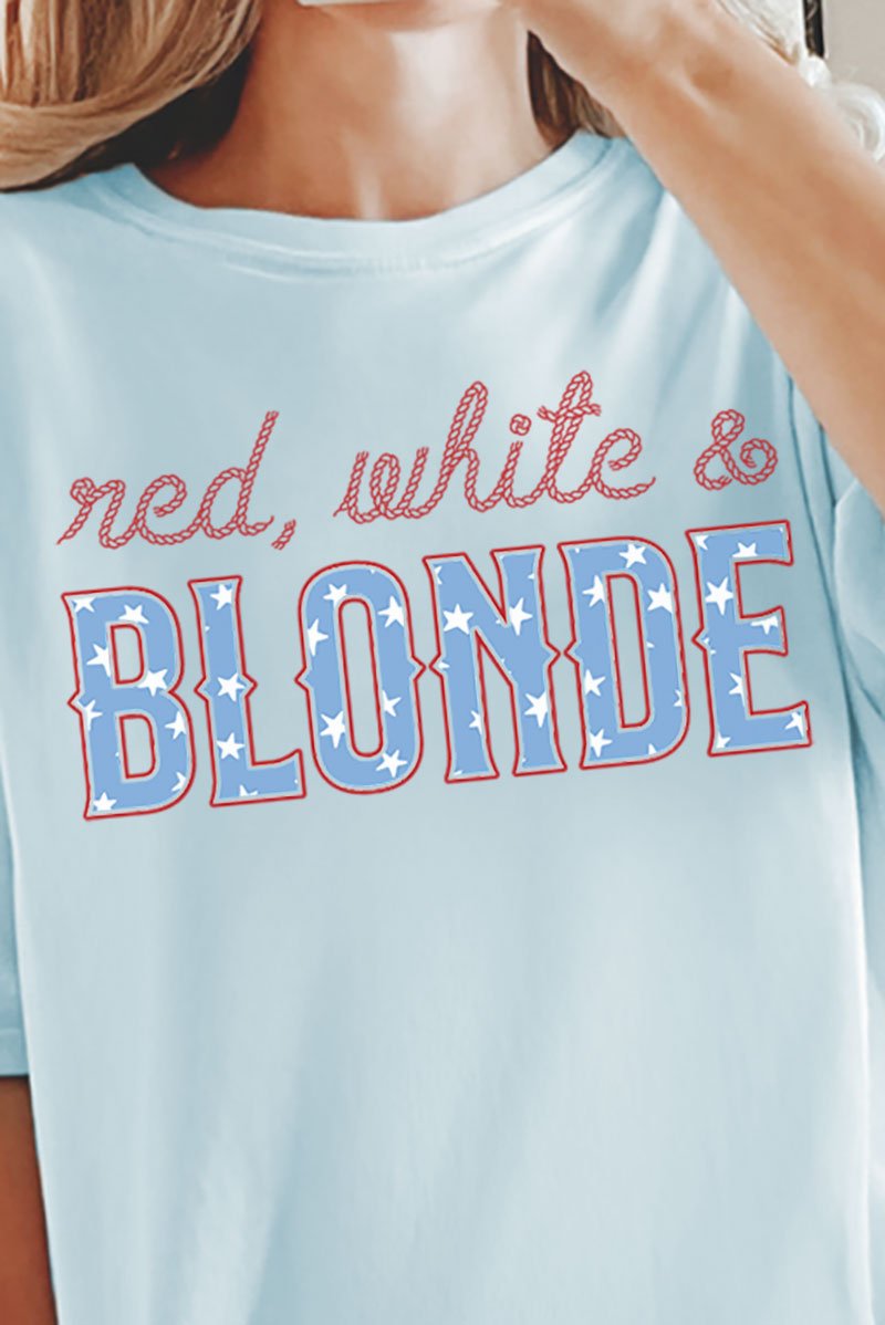 Red, White & Blonde Comfort Colors Adult Ring - Spun Cotton Tee - Wholesale Accessory Market