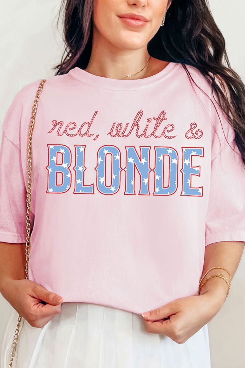 Red, White & Blonde Comfort Colors Adult Ring - Spun Cotton Tee - Wholesale Accessory Market