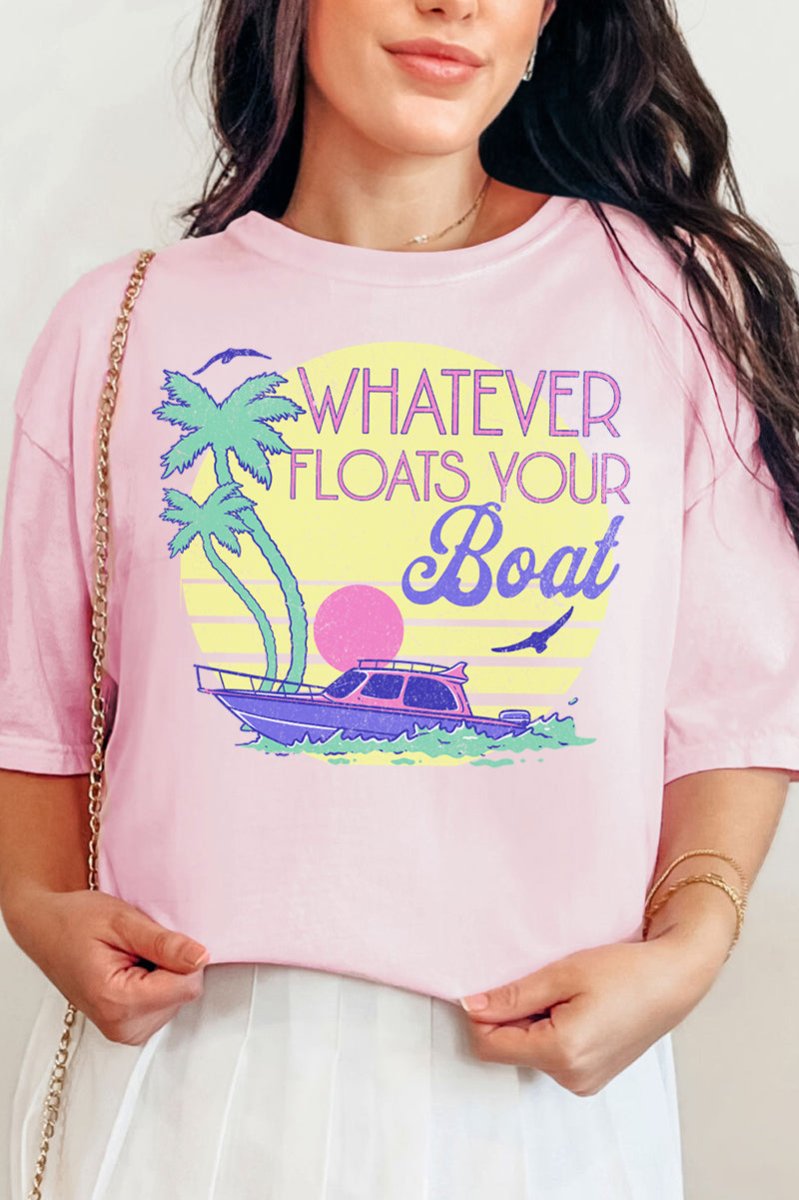 Retro Whatever Floats Your Boat Comfort Colors Adult Ring - Spun Cotton Tee - Wholesale Accessory Market