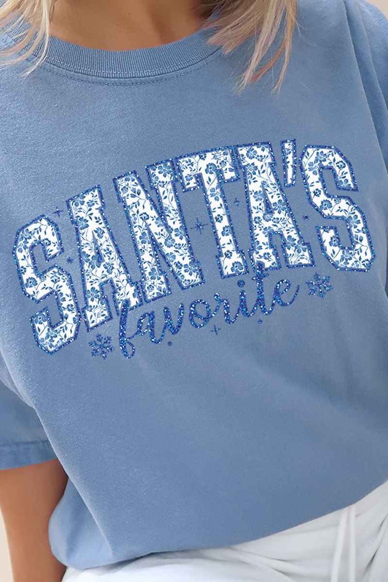 Santa's Favorite Chinoiserie Comfort Colors Adult Ring - Spun Cotton Tee - Wholesale Accessory Market