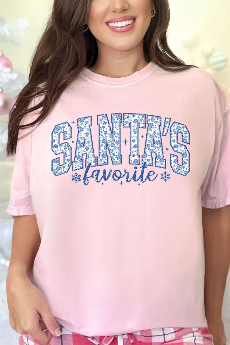 Santa's Favorite Chinoiserie Comfort Colors Adult Ring - Spun Cotton Tee - Wholesale Accessory Market