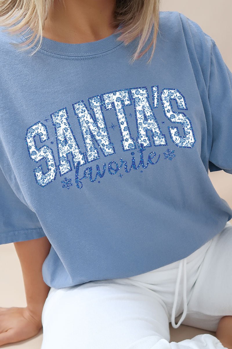 Santa's Favorite Chinoiserie Comfort Colors Adult Ring - Spun Cotton Tee - Wholesale Accessory Market