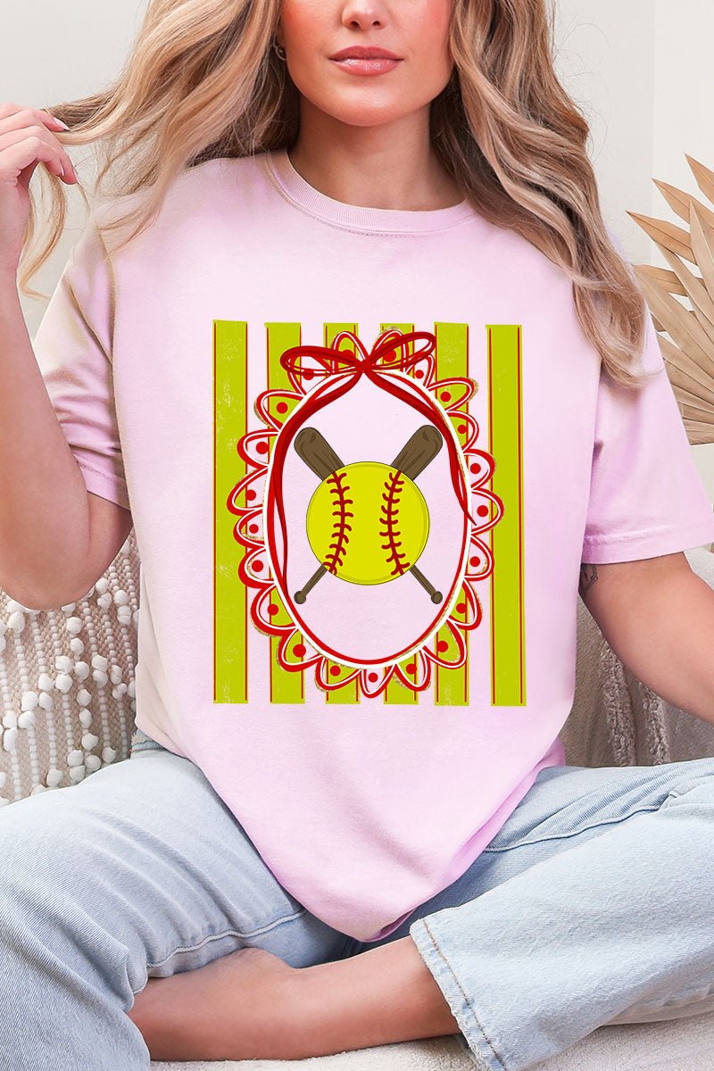 Softball Stripes Comfort Colors Adult Ring - Spun Cotton Tee - Wholesale Accessory Market