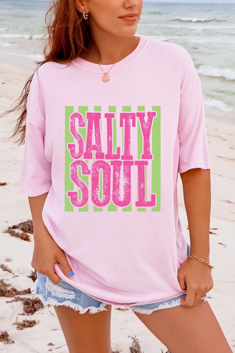 Striped Salty Soul Comfort Colors Adult Ring - Spun Cotton Tee - Wholesale Accessory Market