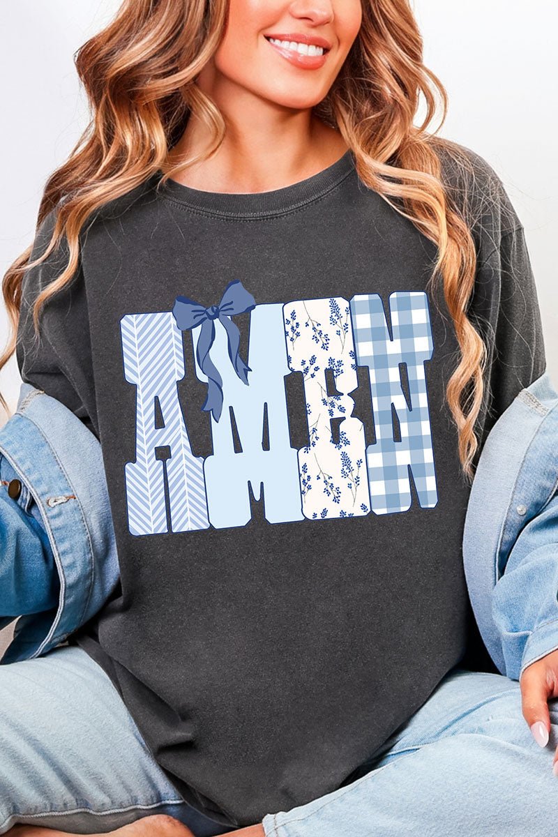 Sunday Blue Amen Comfort Colors Adult Ring - Spun Cotton Tee - Wholesale Accessory Market