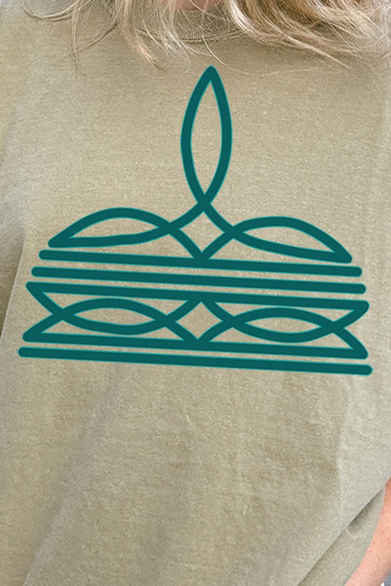 Turquoise Boot Stitch Comfort Colors Adult Ring - Spun Cotton Tee - Wholesale Accessory Market