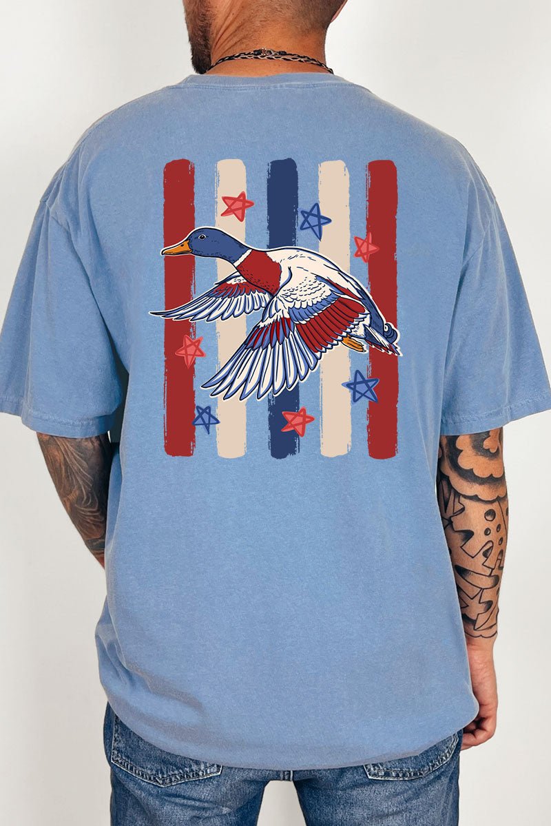 Red, White & Quack Front & Back Comfort Colors Adult Ring - Spun Cotton Tee - Wholesale Accessory Market