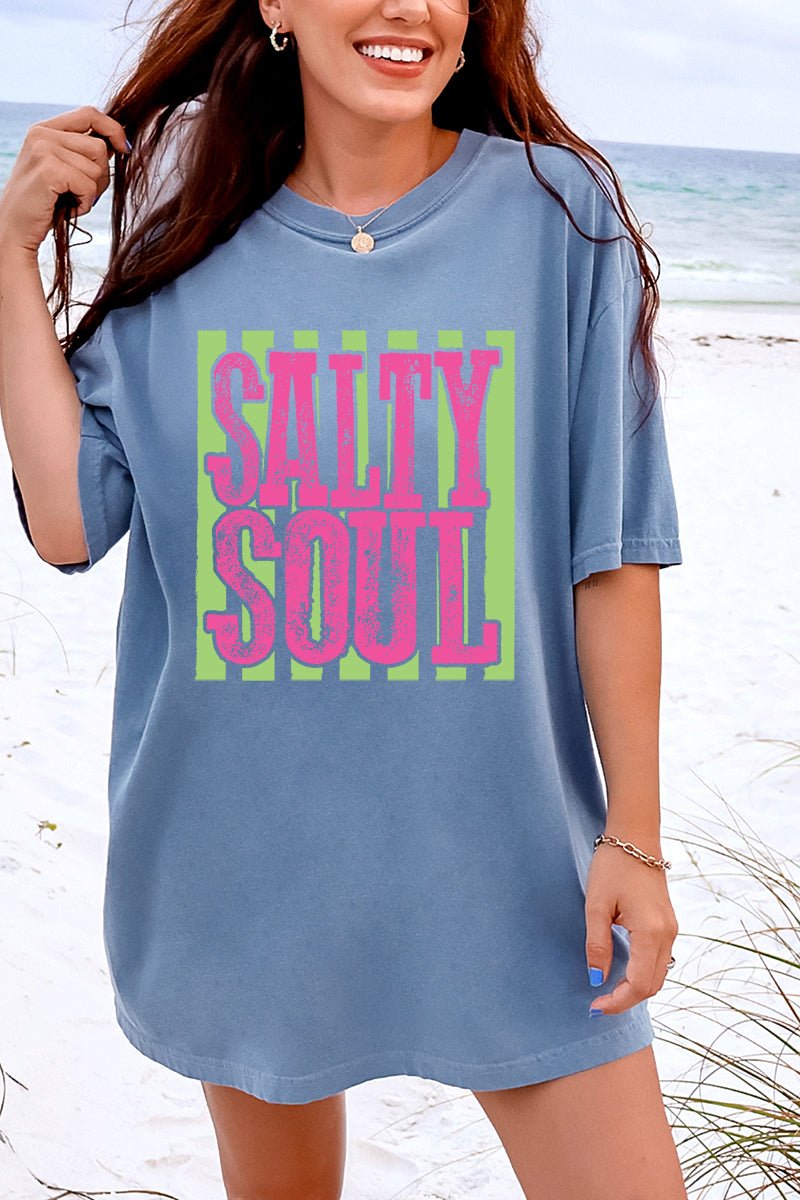 Striped Salty Soul Comfort Colors Adult Ring - Spun Cotton Tee - Wholesale Accessory Market
