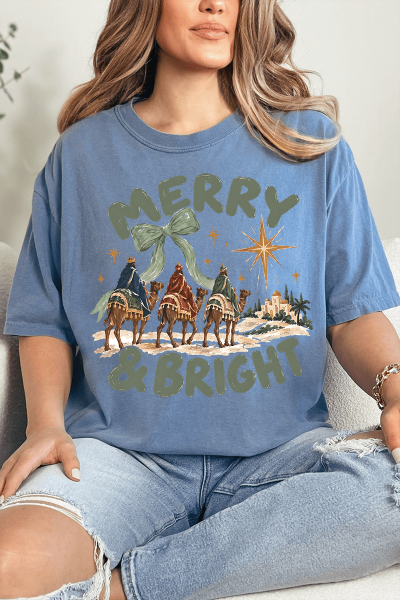 Three Kings Merry & Bright Comfort Colors Adult Ring-Spun Cotton Tee - Wholesale Accessory Market