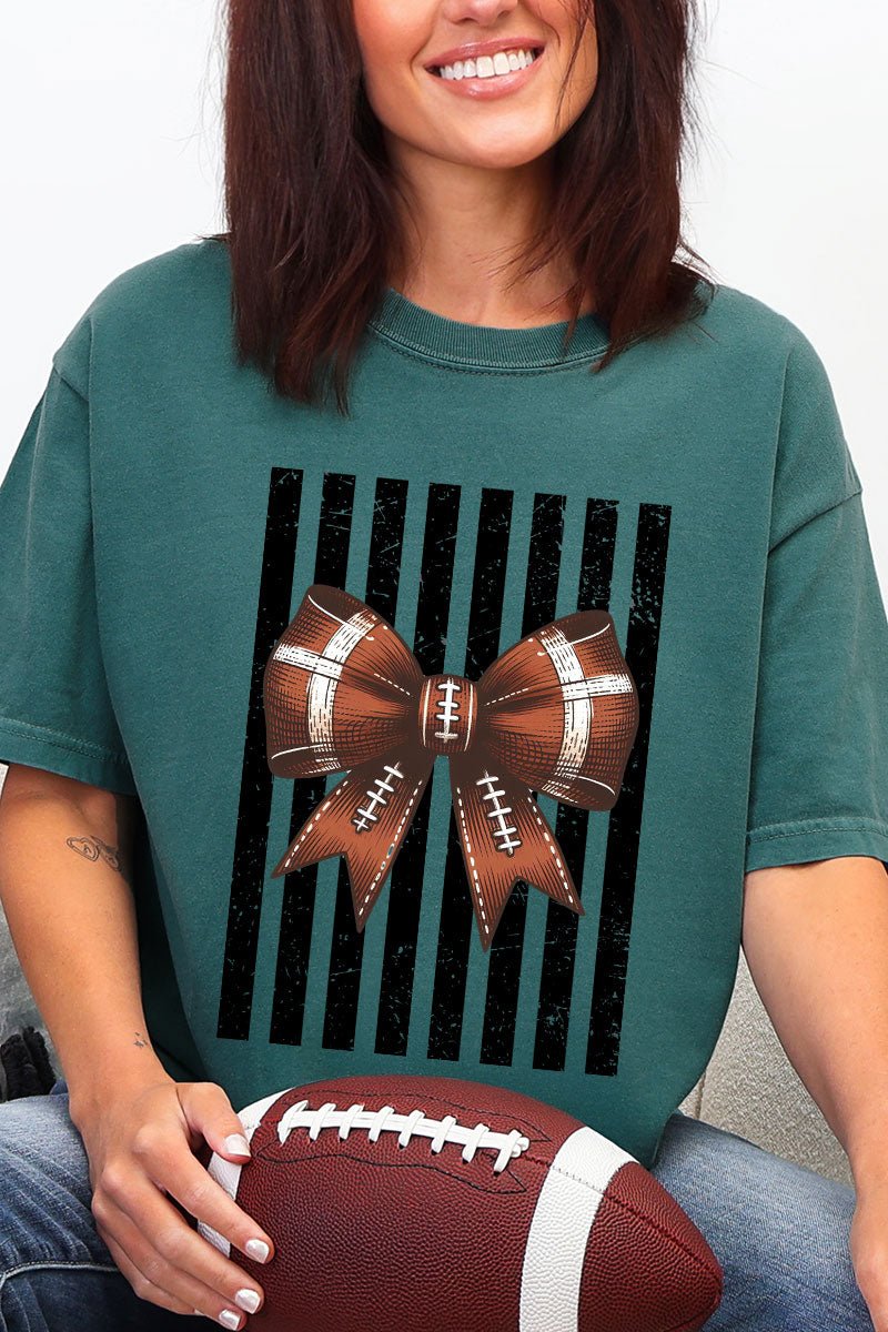 Black Varsity Bow Comfort Colors Adult Ring-Spun Cotton Tee - Wholesale Accessory Market