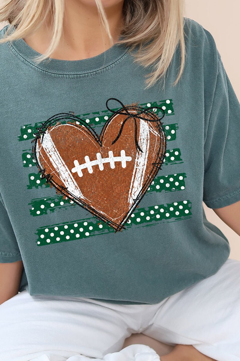 Green Football Sweetheart Comfort Colors Adult Ring-Spun Cotton Tee - Wholesale Accessory Market