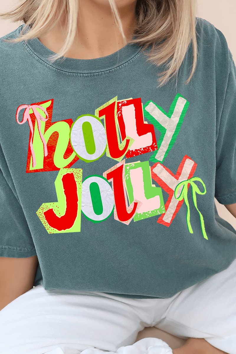 Retro Holly Jolly Comfort Colors Adult Ring - Spun Cotton Tee - Wholesale Accessory Market