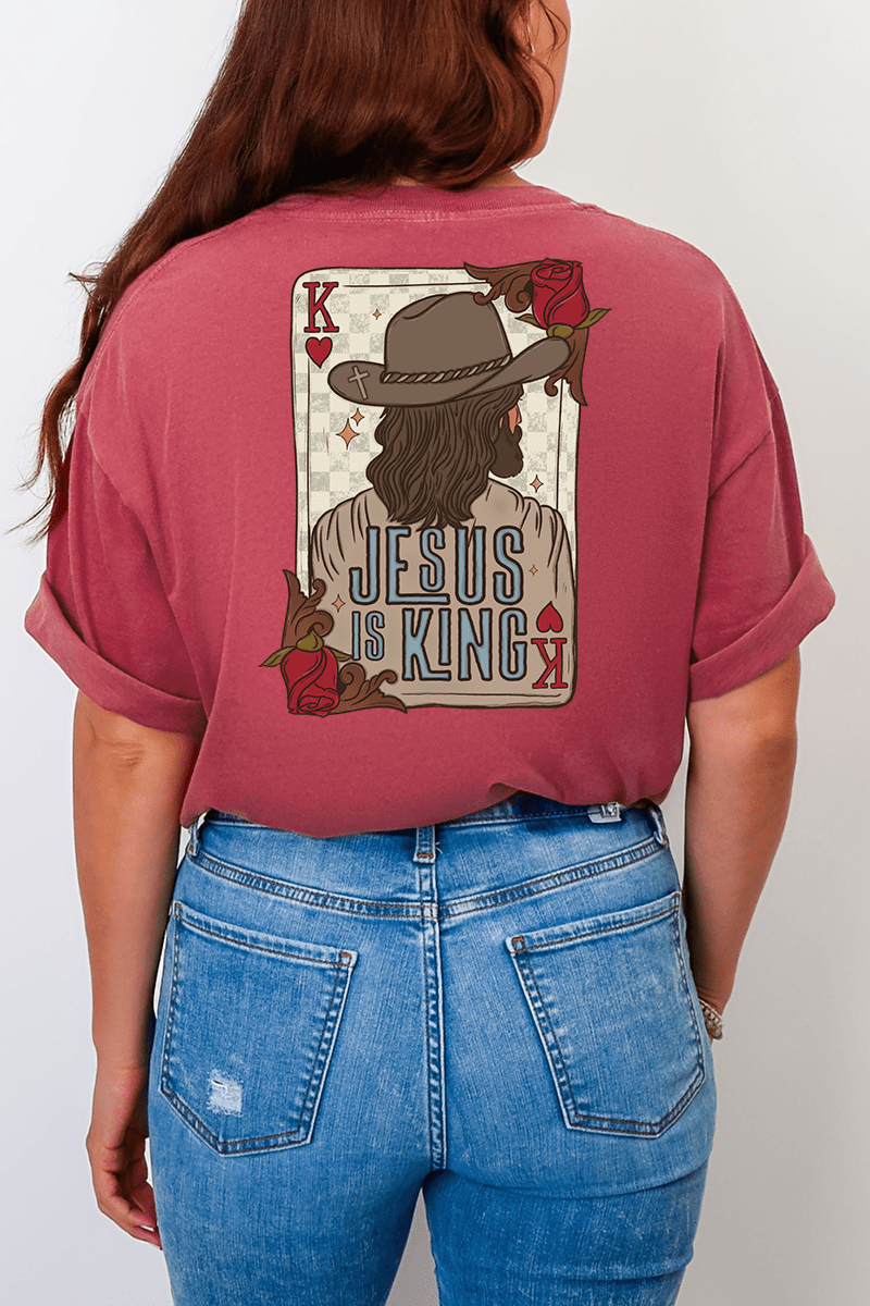Jesus Is King Front & Back Comfort Colors Adult Ring - Spun Cotton Tee - Wholesale Accessory Market