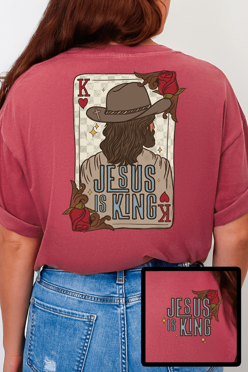 Jesus Is King Front & Back Comfort Colors Adult Ring - Spun Cotton Tee - Wholesale Accessory Market