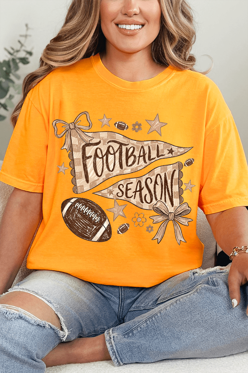 Football Season Doodle Comfort Colors Adult Ring-Spun Cotton Tee - Wholesale Accessory Market