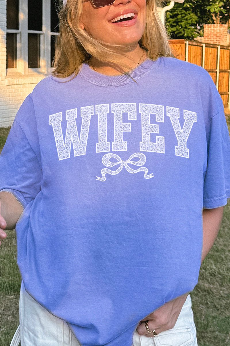 White Lace Wifey Comfort Colors Adult Ring - Spun Cotton Tee - Wholesale Accessory Market